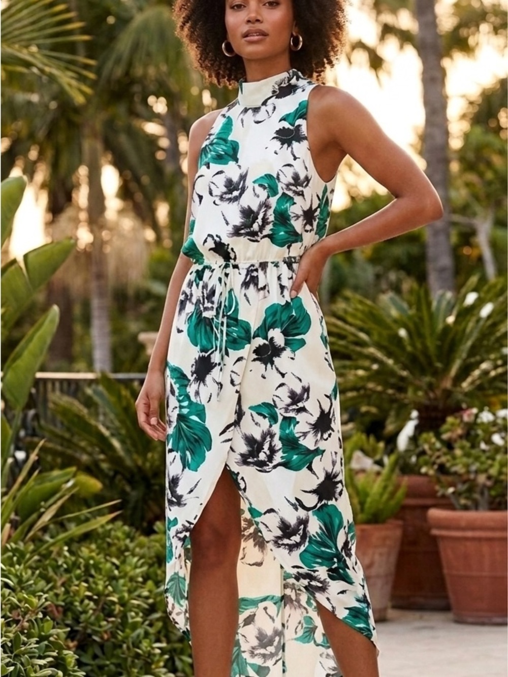 NWT The Fifth Label Jupiter Sunshine Maxi Cocktail Dress Light Jungle Print XS